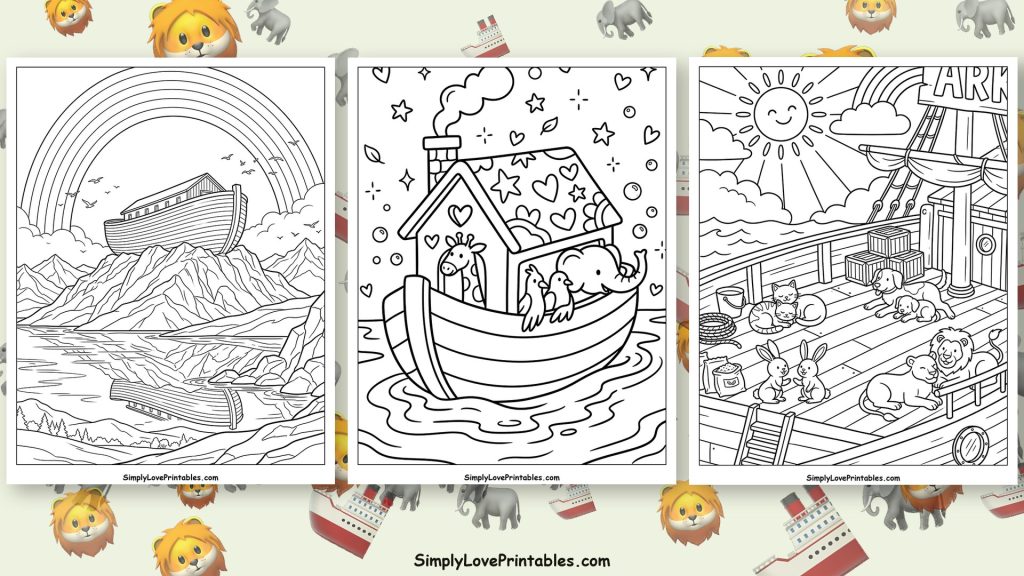 Noah's Ark coloring pages featured image