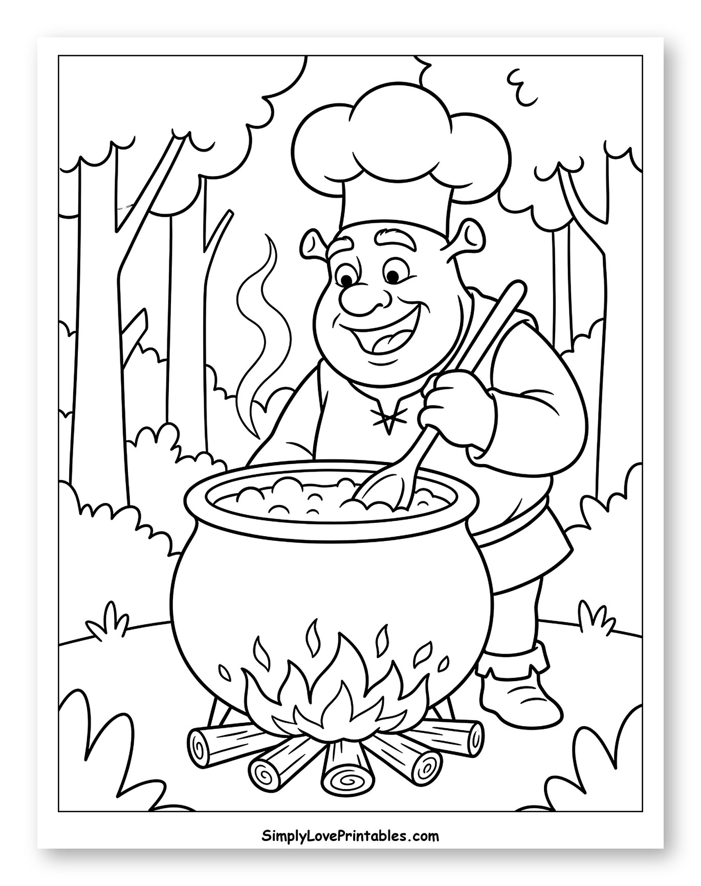 Ogre Chef Shrek Cooking Outdoors