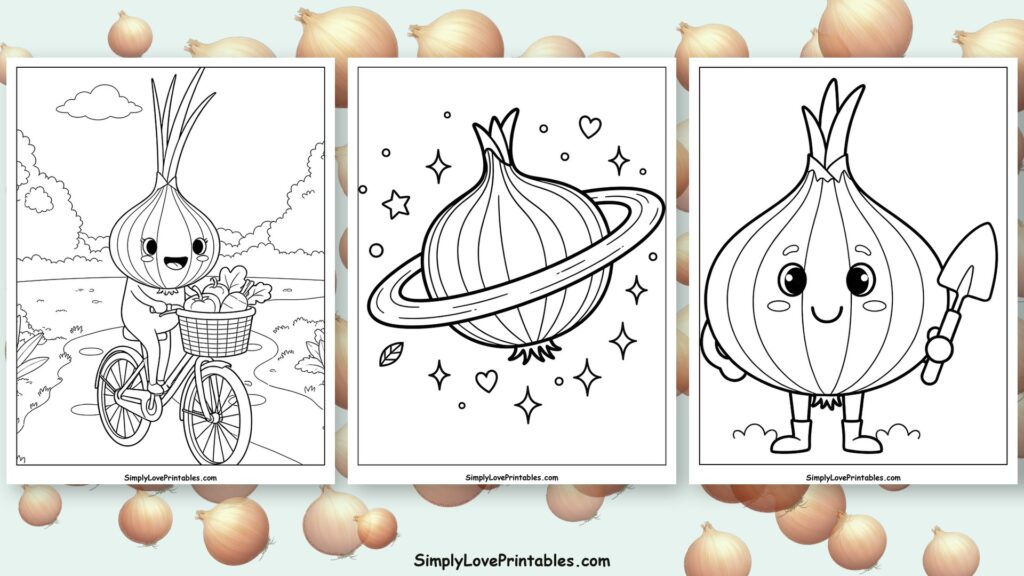 Onion coloring pages featured image