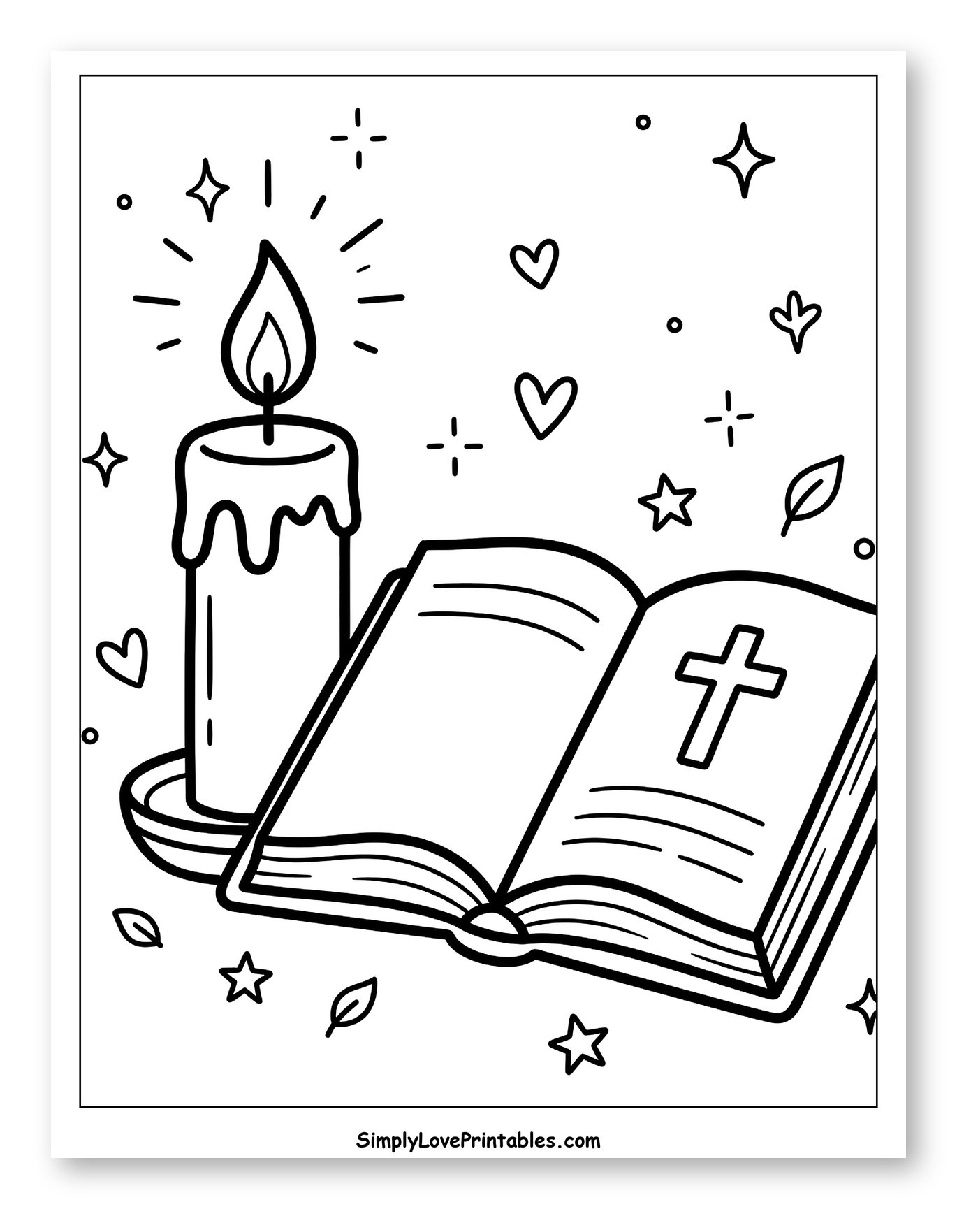 Open Bible and Lit Candle