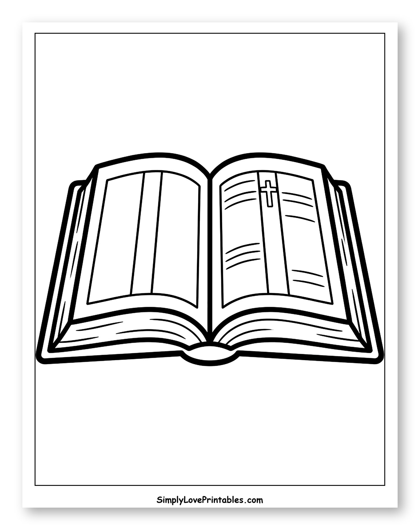 Open Bible with a Cross
