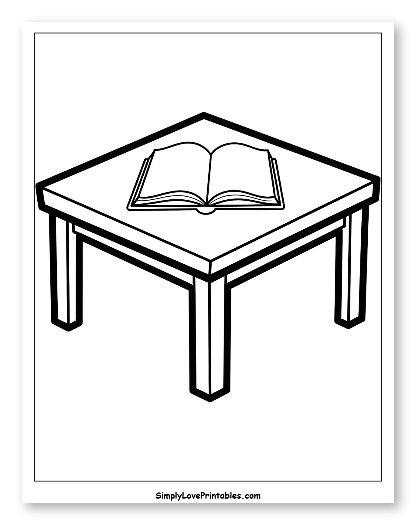 Open Book on a Square Table