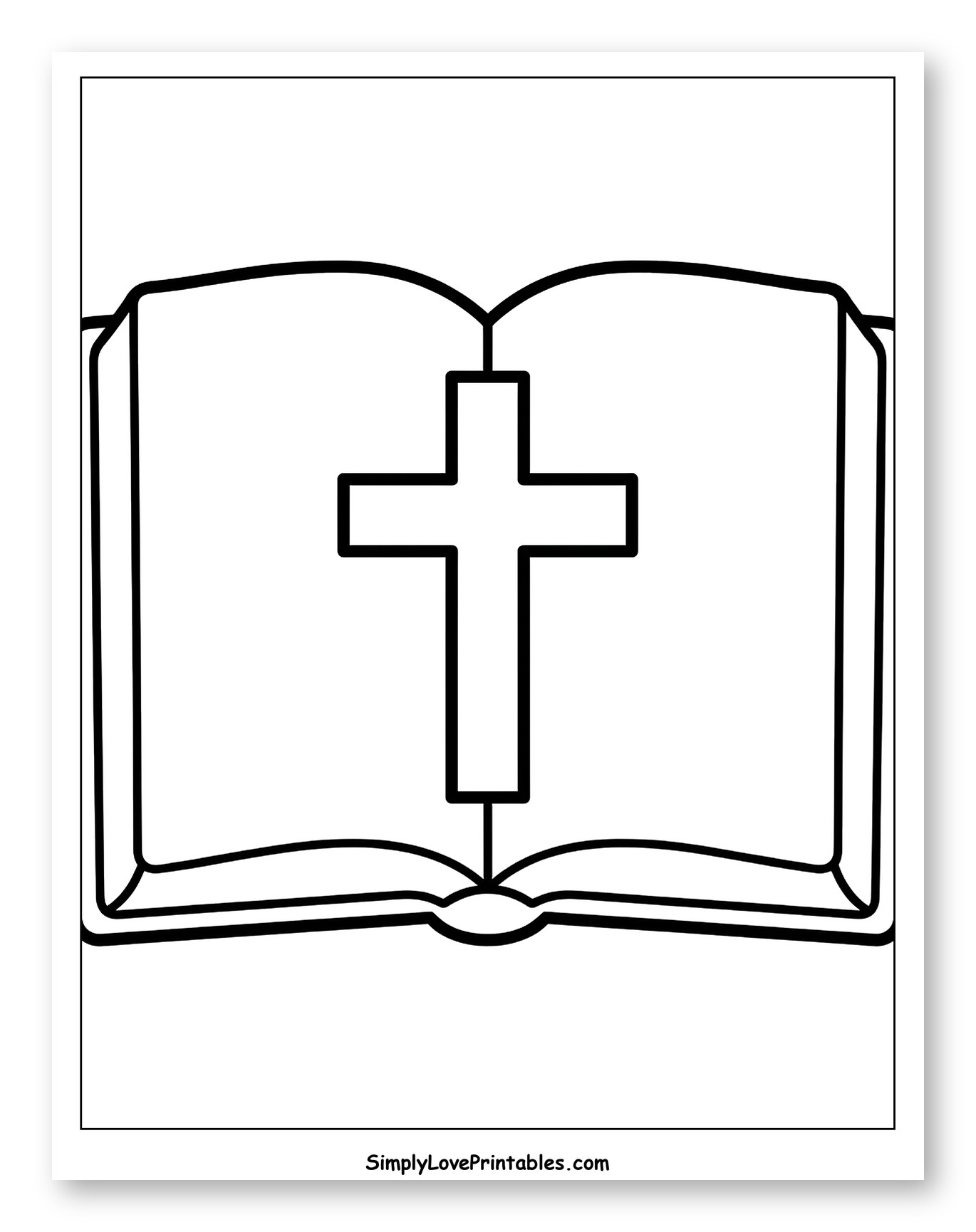 Open Book with a Christian Cross
