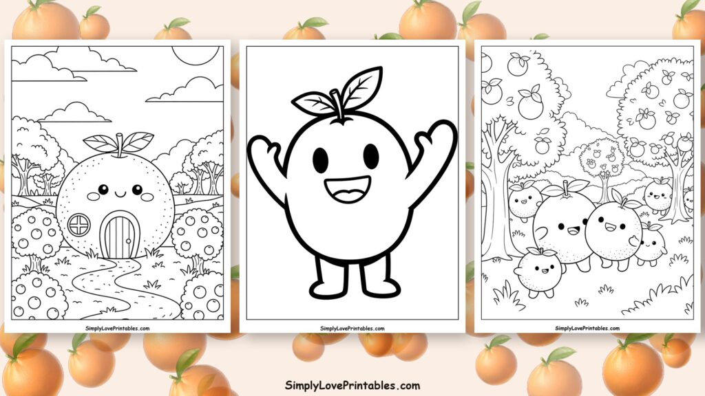 Orange coloring pages featured image
