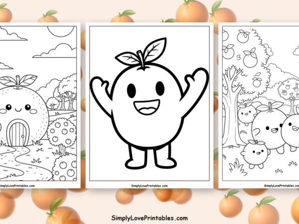 Orange coloring pages featured image