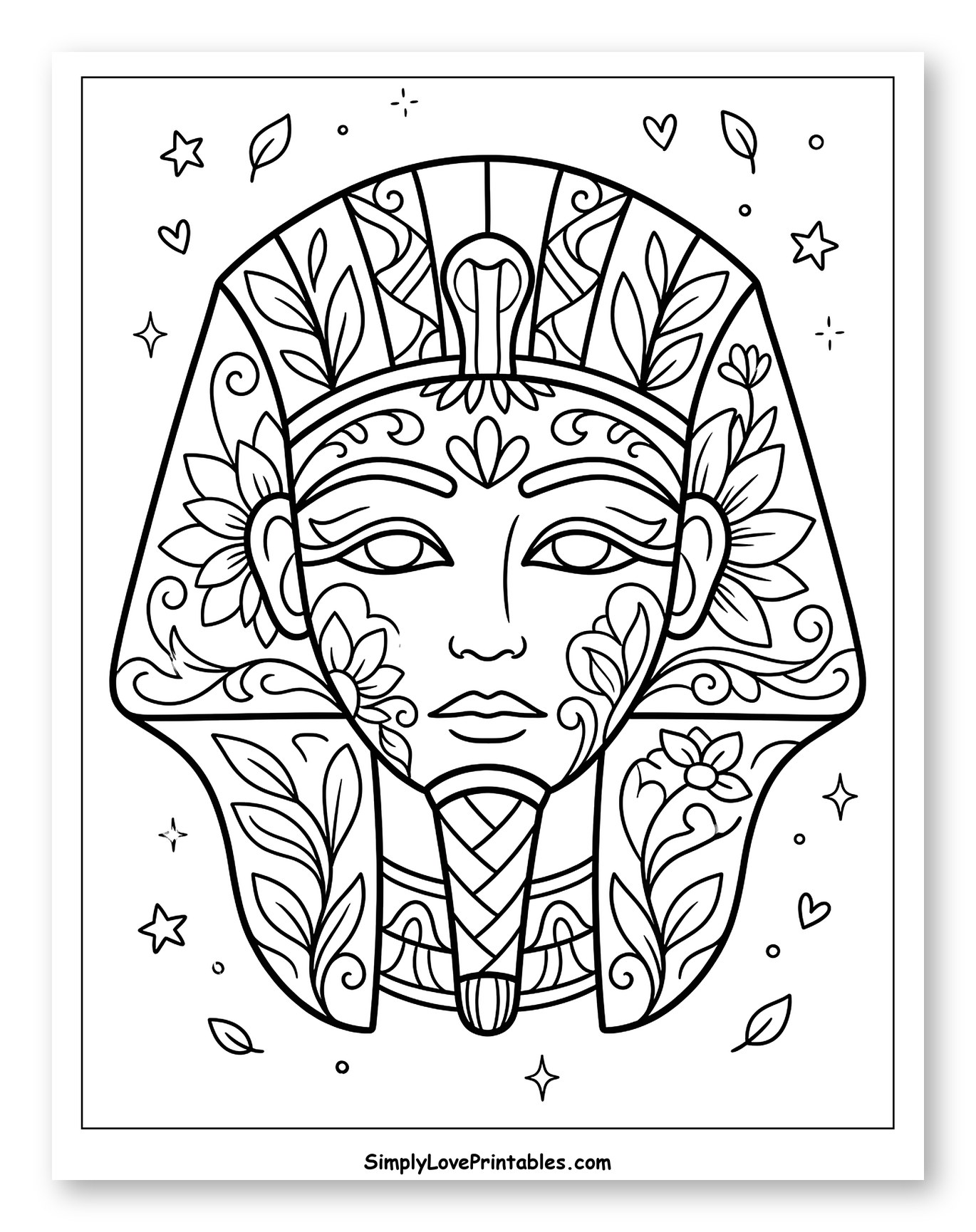 Ornate Egyptian Pharaoh Headpiece with Flowers