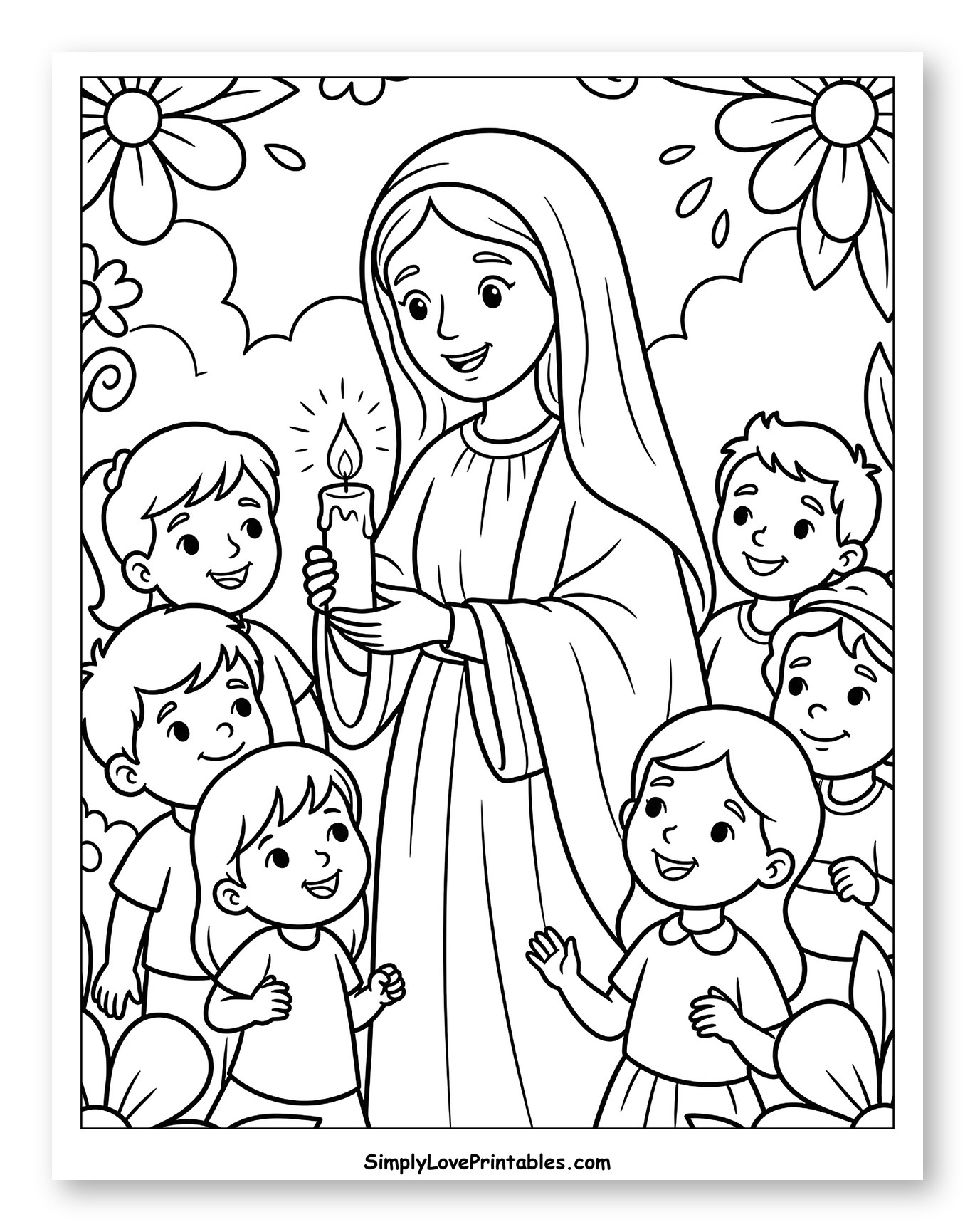 Our Lady with Children and a Candle