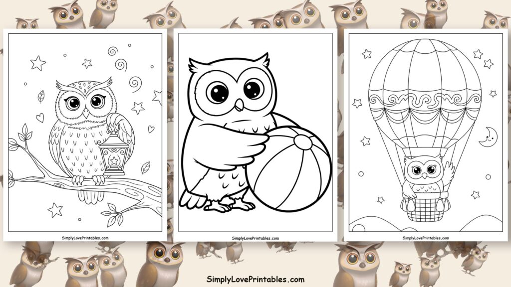 owl coloring pages featured image