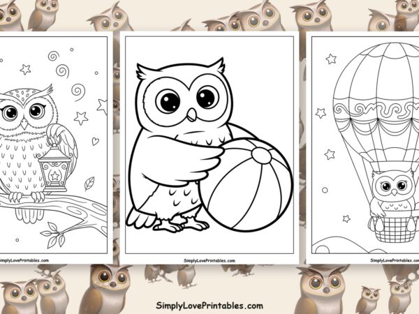 owl coloring pages featured image