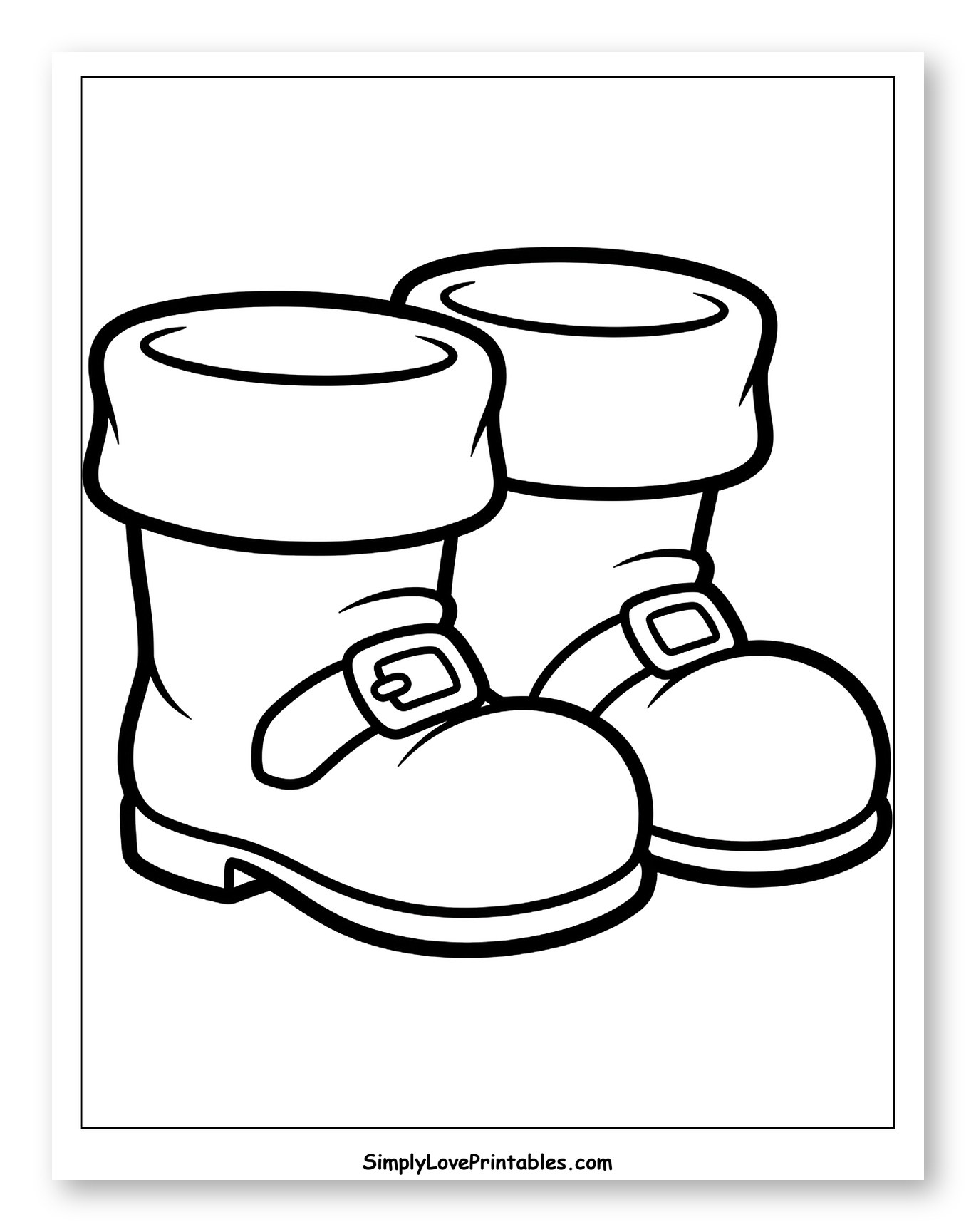 Pair of Cozy Santa Boots with Buckles
