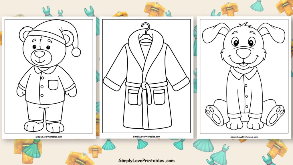Pajamas coloring pages featured image