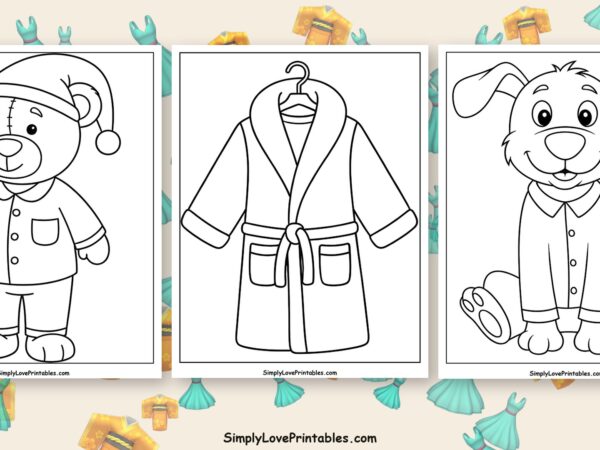 Pajamas coloring pages featured image