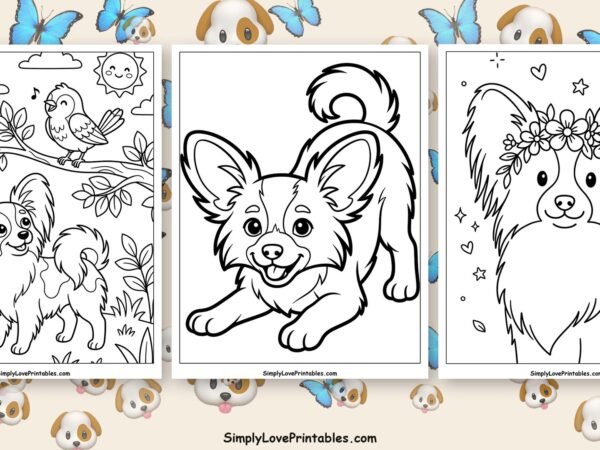 Papillon coloring pages featured image