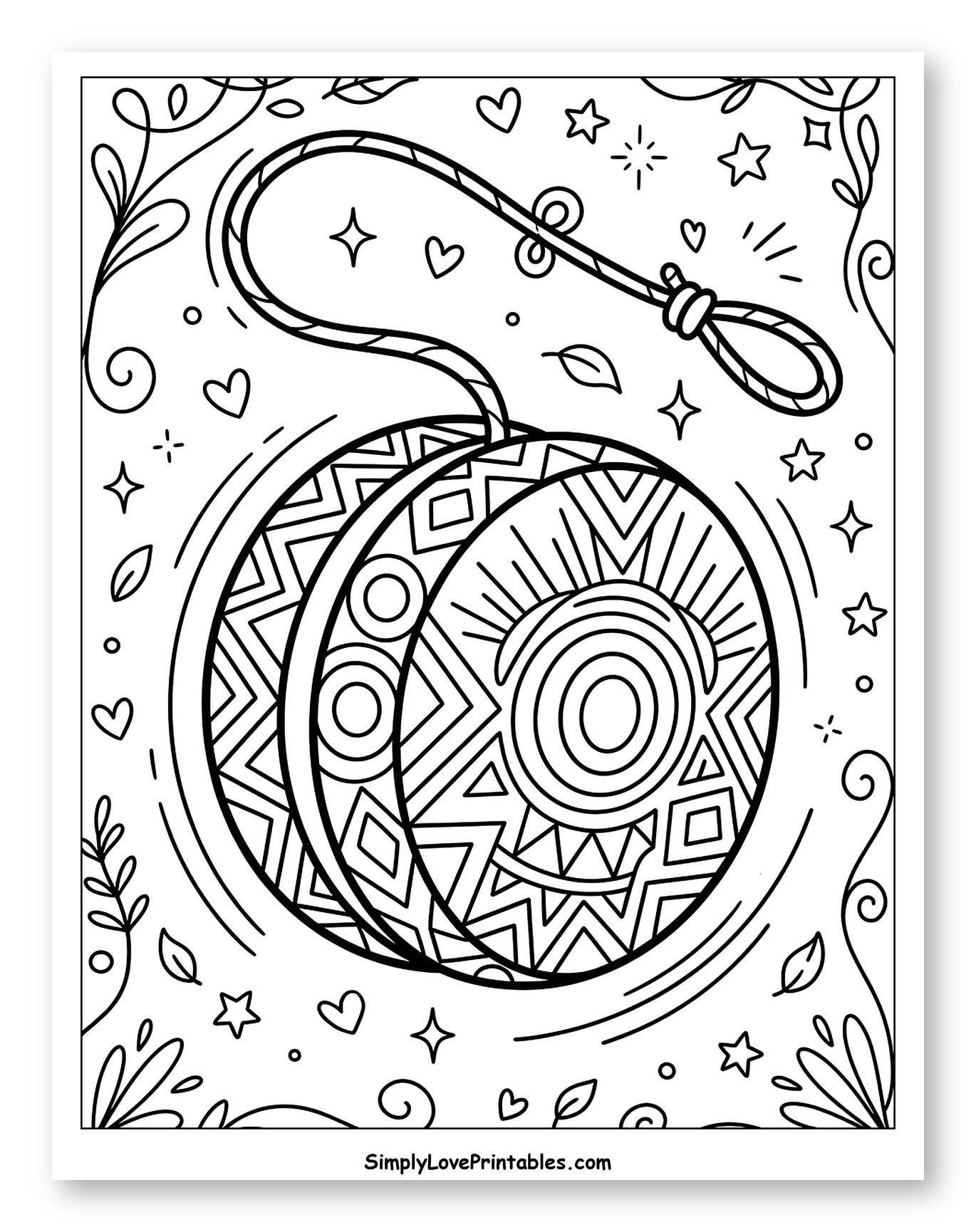 Patterned Yoyo with Hearts and Stars