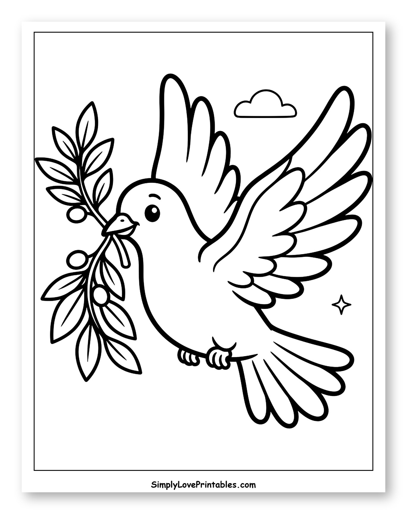Peace Dove with Olive Branch and Berries