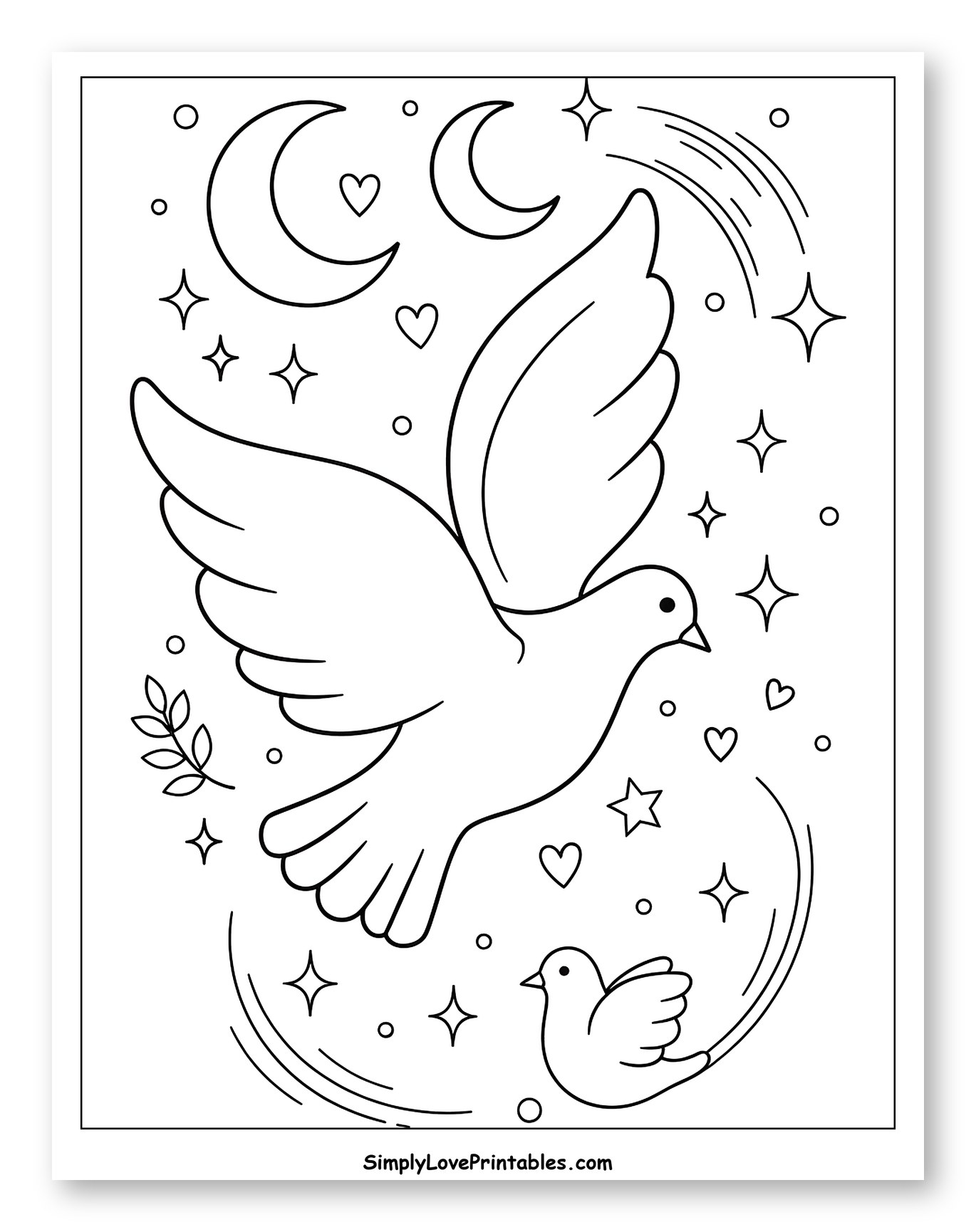 Peace Doves with Celestial Elements
