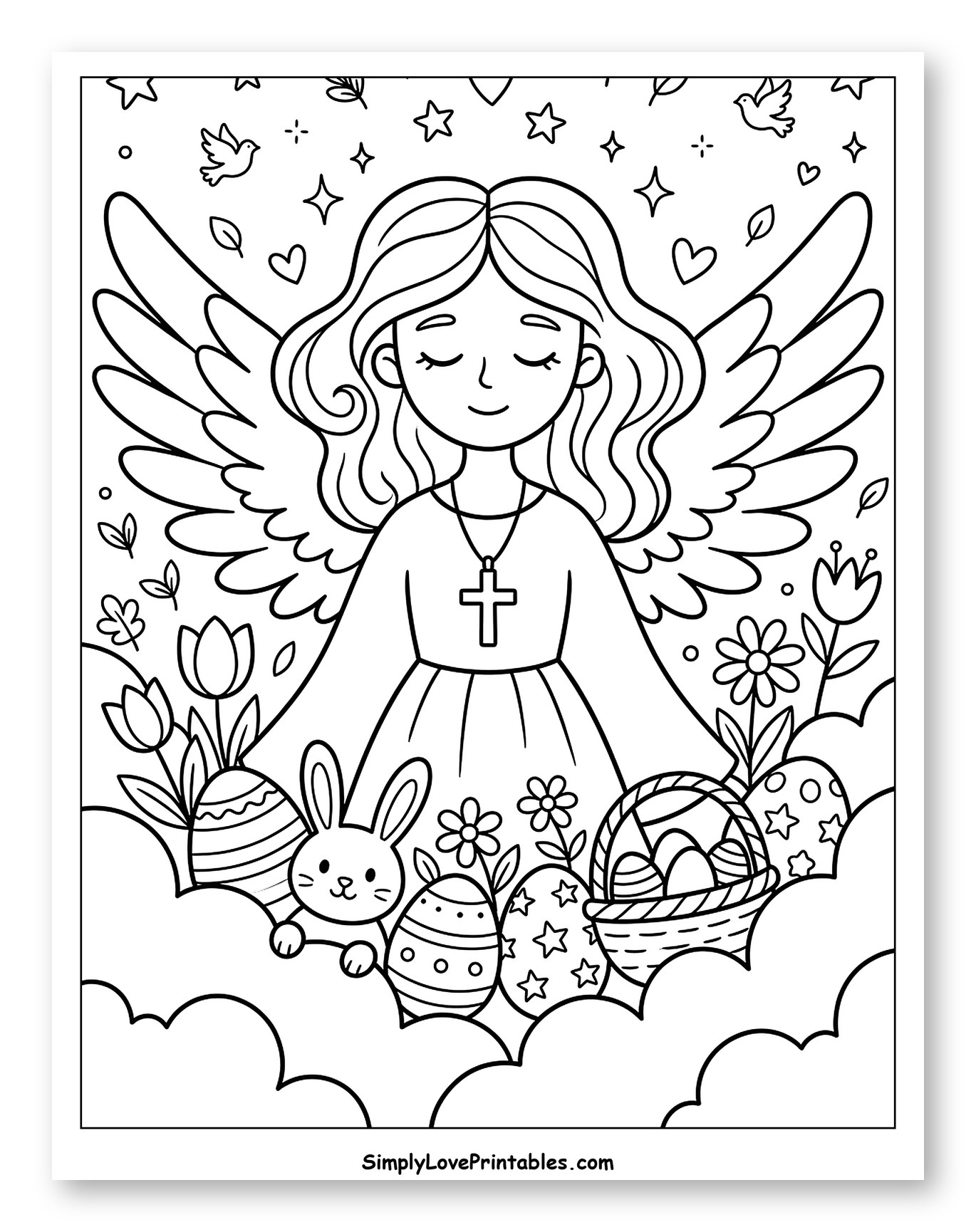 Peaceful Angel Amidst Easter Decorations