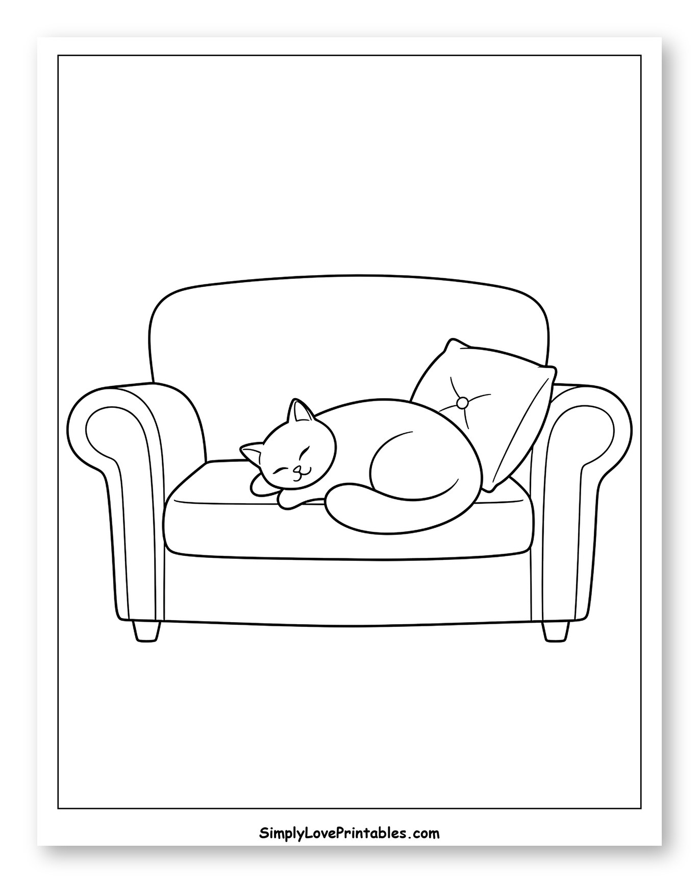 Peaceful Cat Asleep on a Sofa