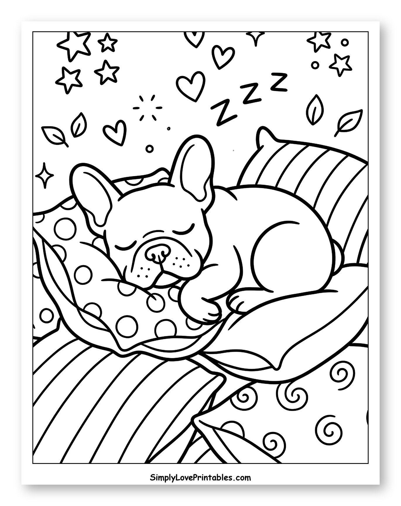 Peaceful French Bulldog Sleeping Soundly