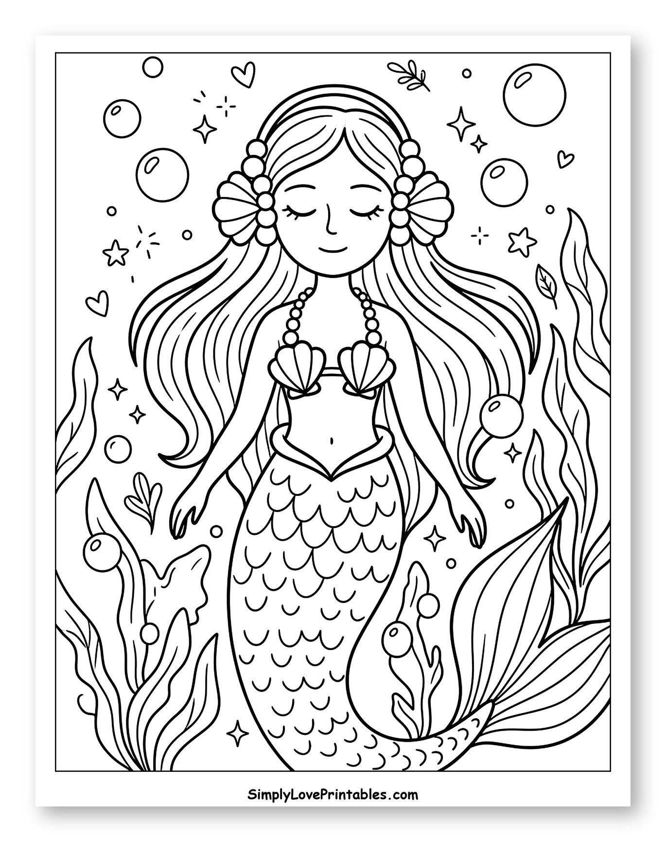 Peaceful Mermaid Wearing Headphones Underwater