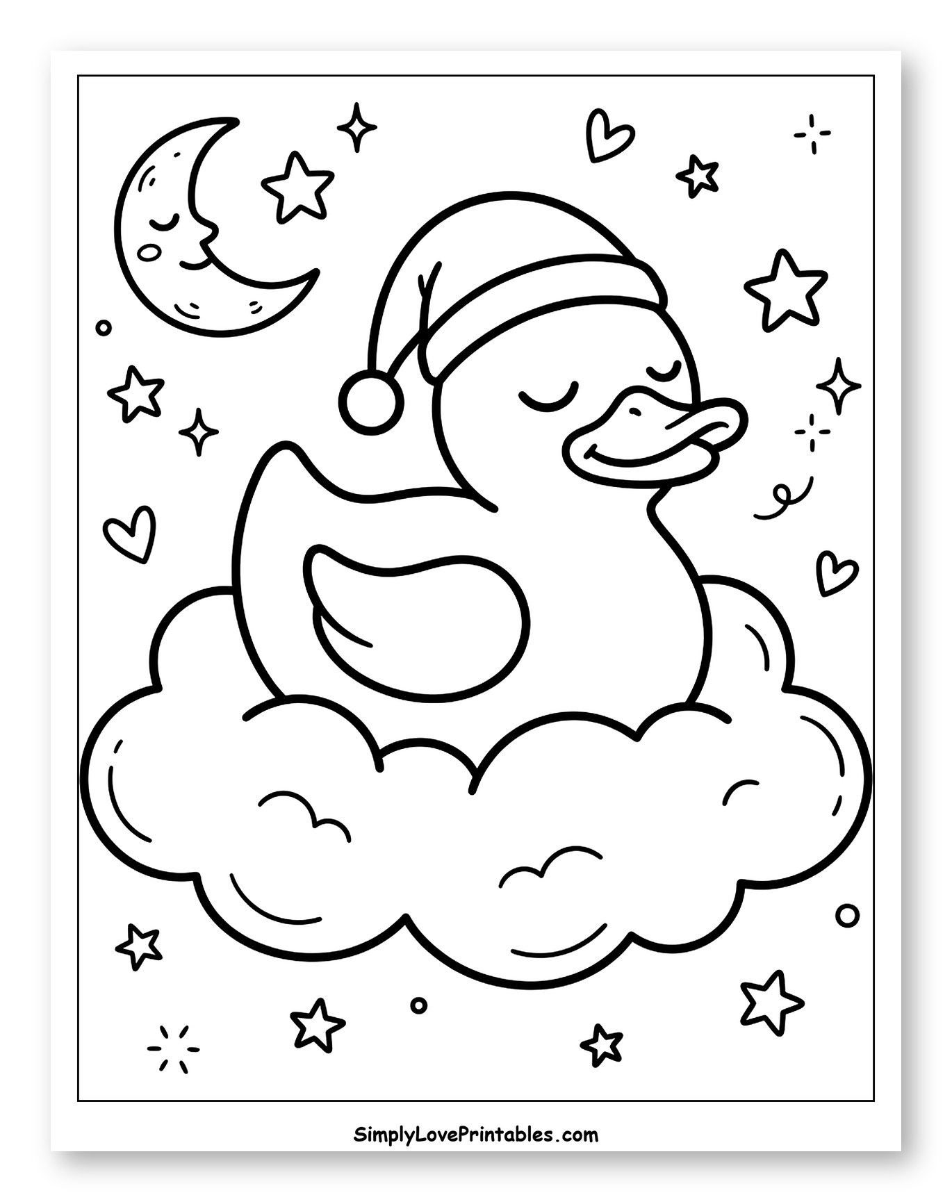 Peaceful Sleeping Duck on a Dreamy Cloud