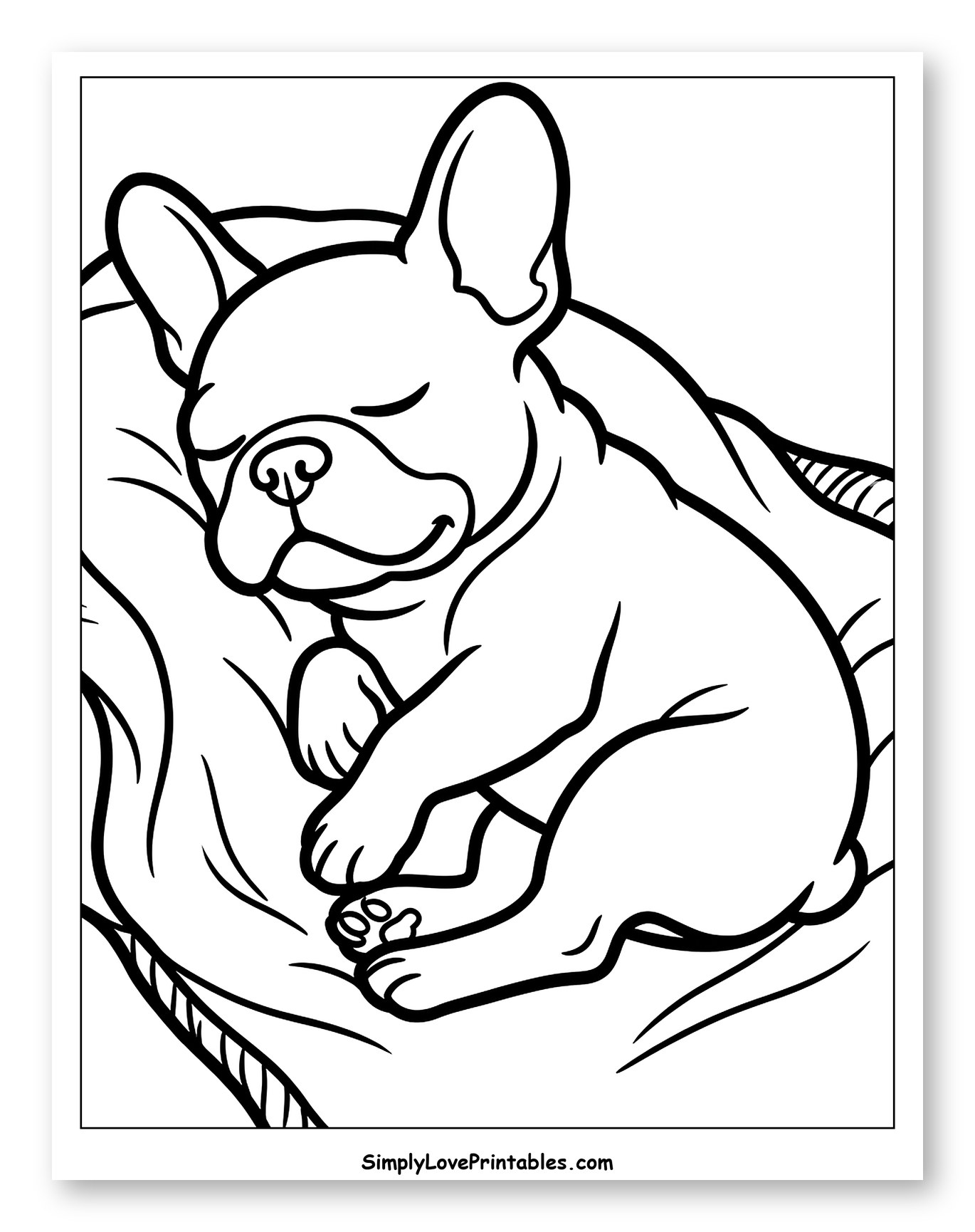 Peaceful Sleeping French Bulldog Puppy