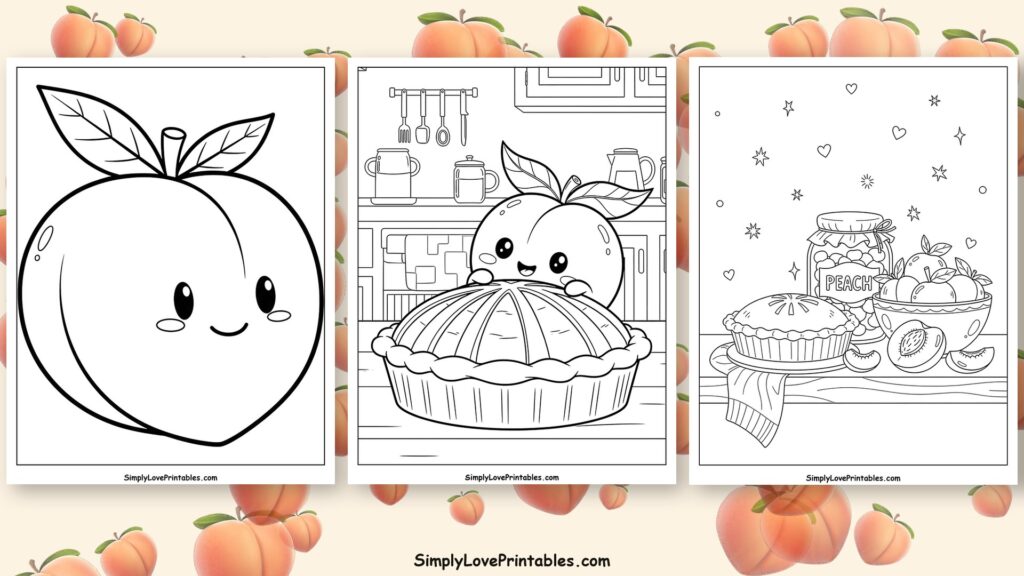 Peach coloring pages featured image