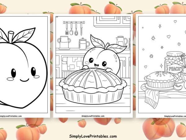 Peach coloring pages featured image