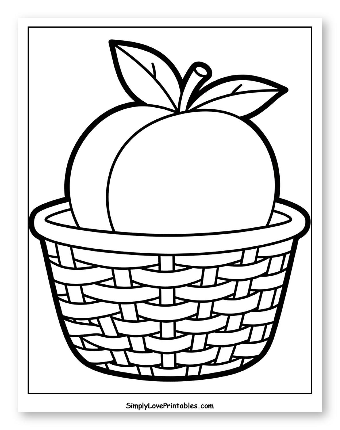 Peach in a Woven Basket