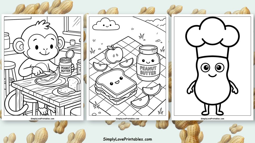 Peanut butter coloring pages featured image