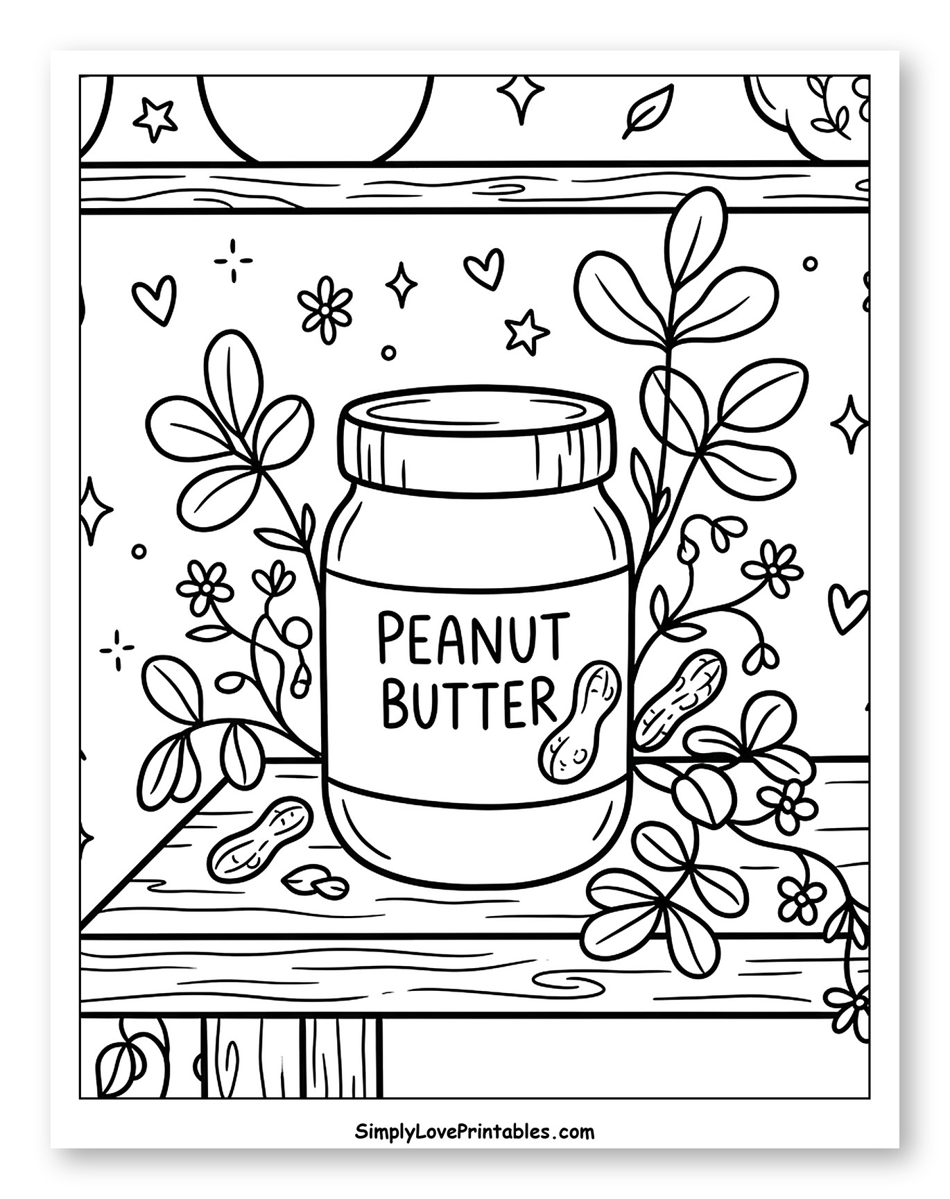 Peanut Butter Jar with Peanut Plants on Shelf