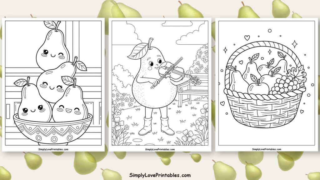 Pear coloring pages featured image