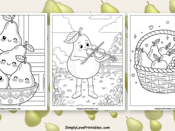 Pear coloring pages featured image