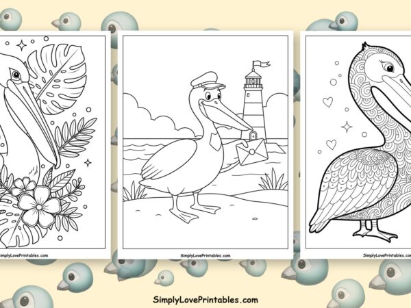 pelican coloring pages featured image