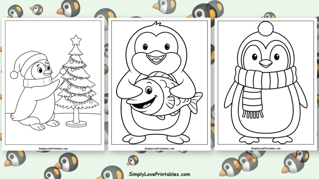 penguin coloring pages featured image