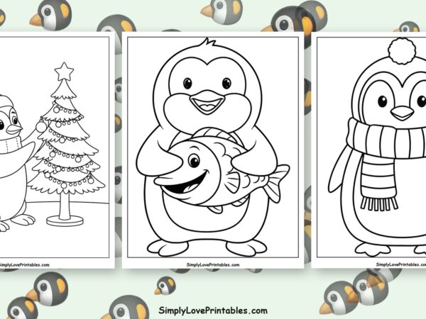 penguin coloring pages featured image