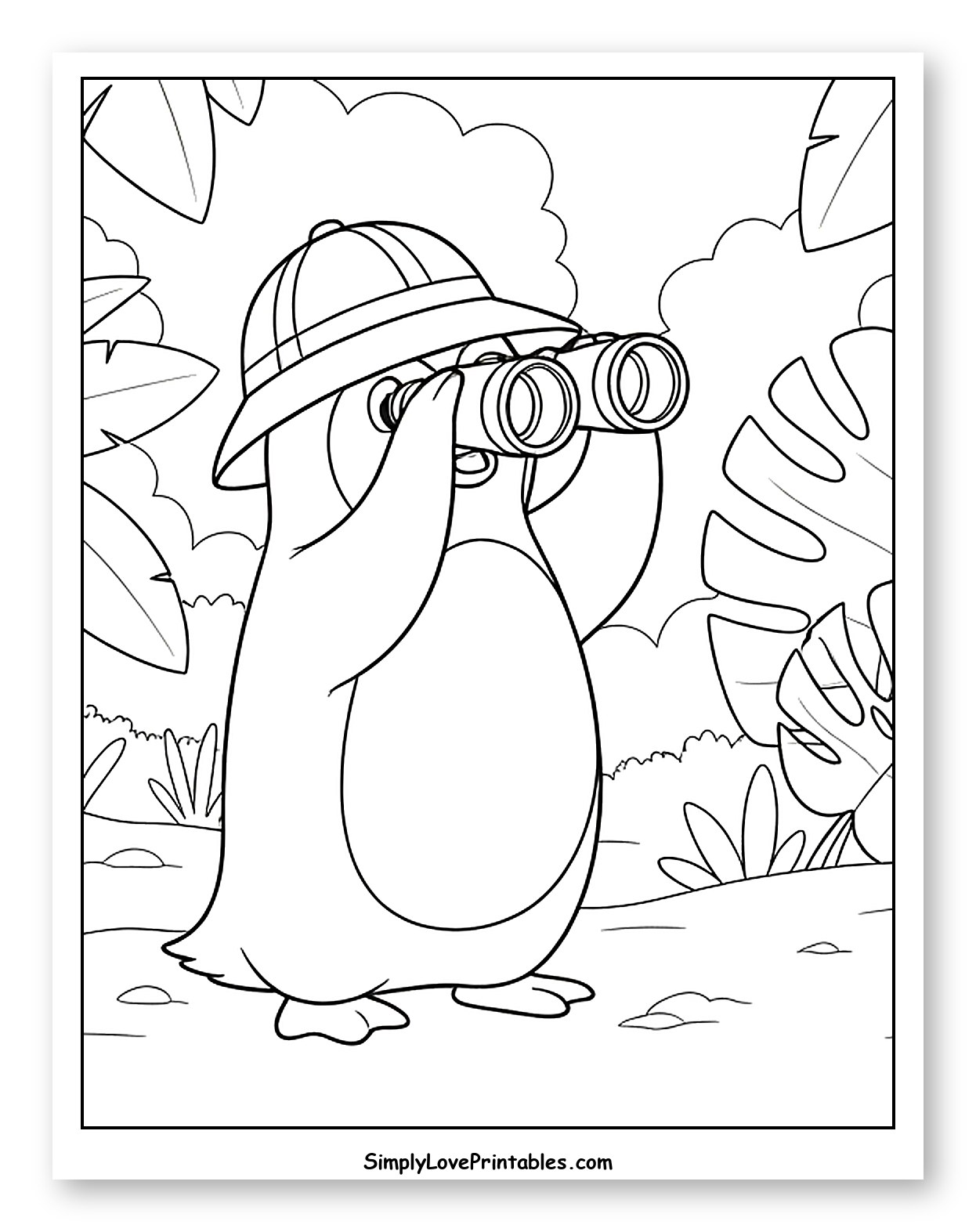 Penguin Explorer Looking Through Binoculars