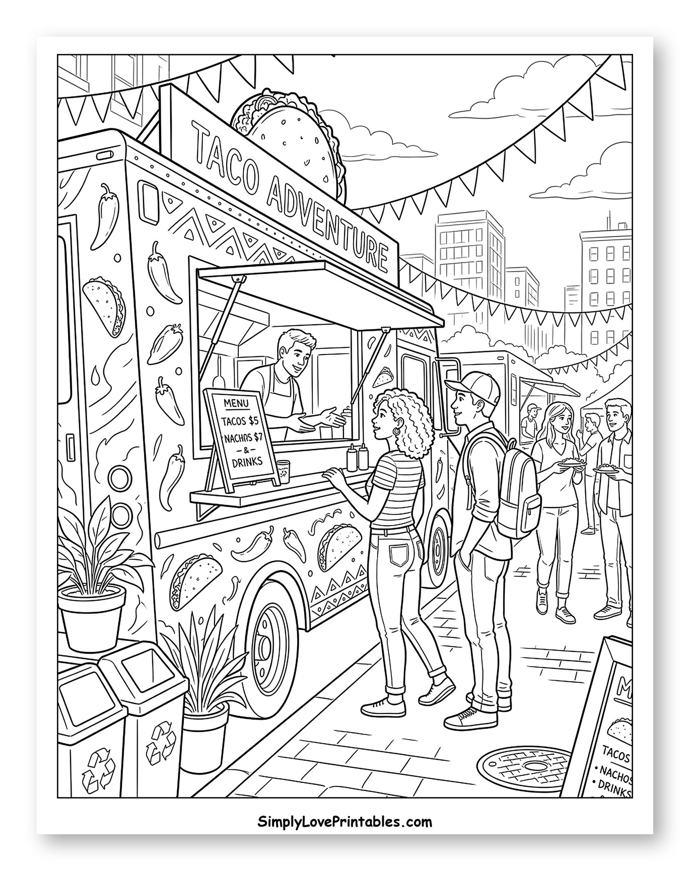 People Ordering from a Taco Food Truck