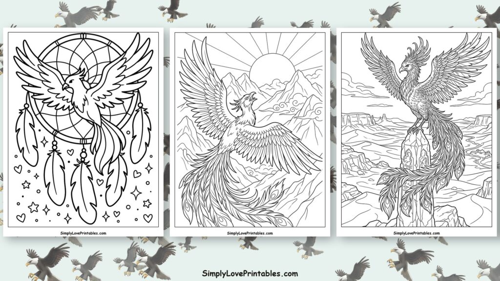 Phoenix coloring pages featured image
