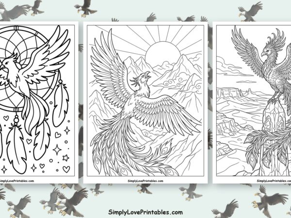 Phoenix coloring pages featured image