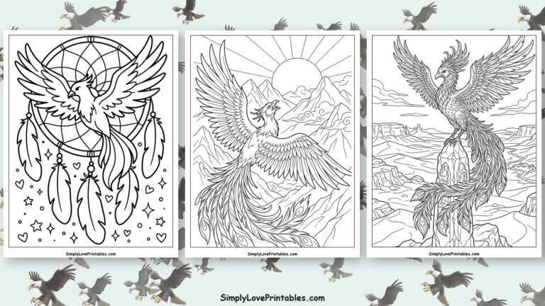 Phoenix coloring pages featured image
