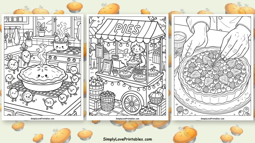 Pie coloring pages featured image