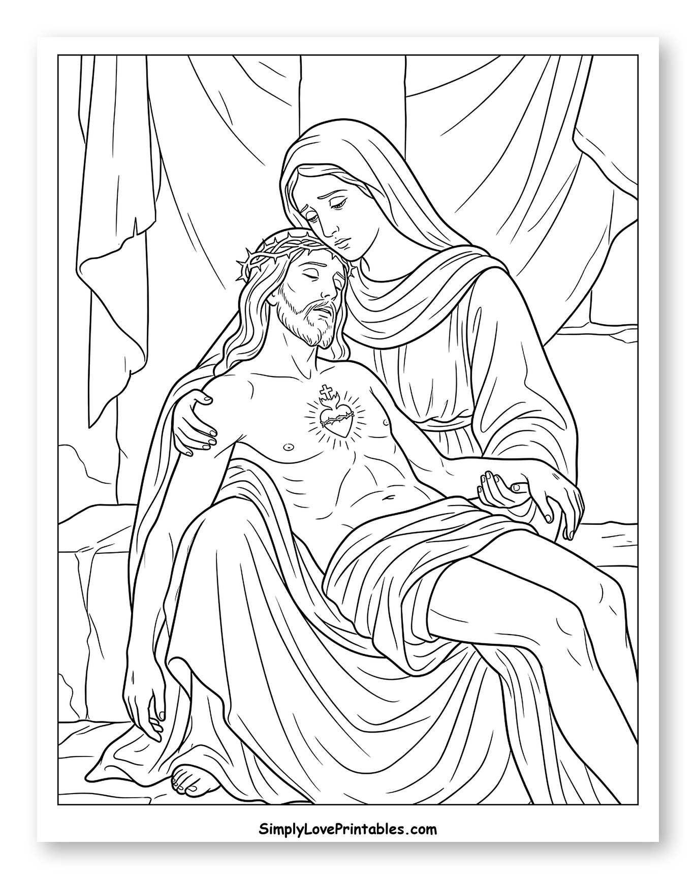 Pietà Scene with Sacred Heart