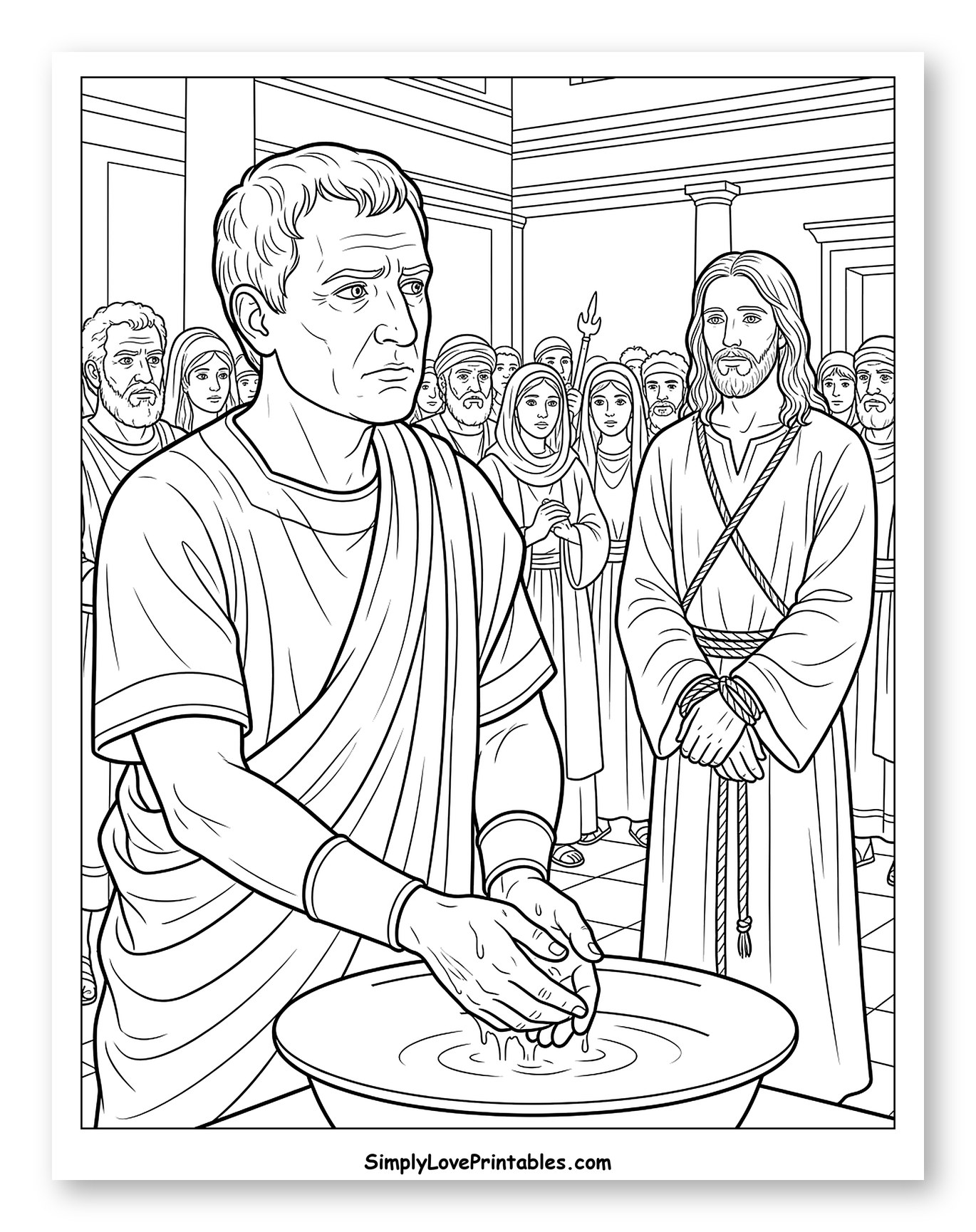 Pilate Washing Hands Before Jesus