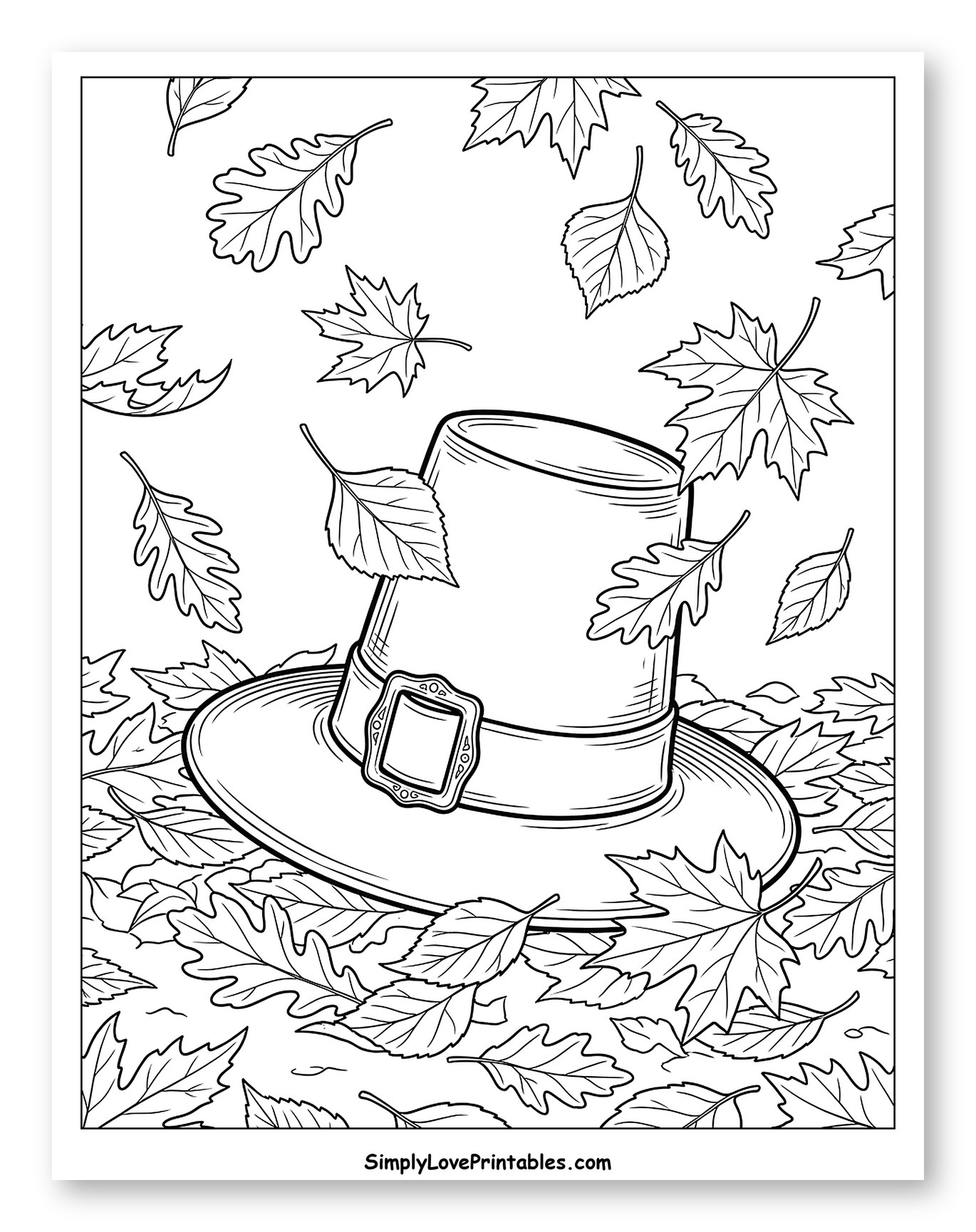 Pilgrim Hat with Falling Autumn Leaves