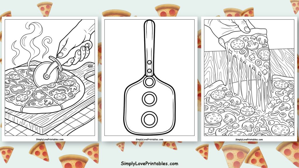 Pizza coloring pages featured image