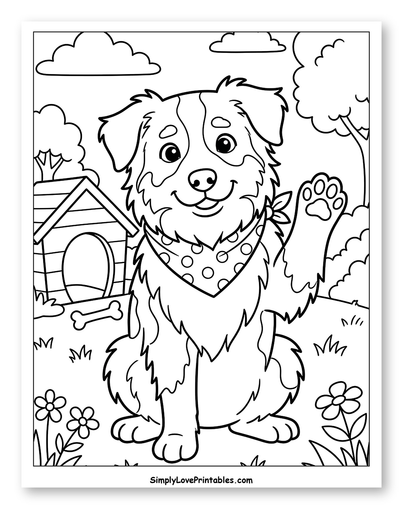 Playful Australian Shepherd Waving Paw Outdoors