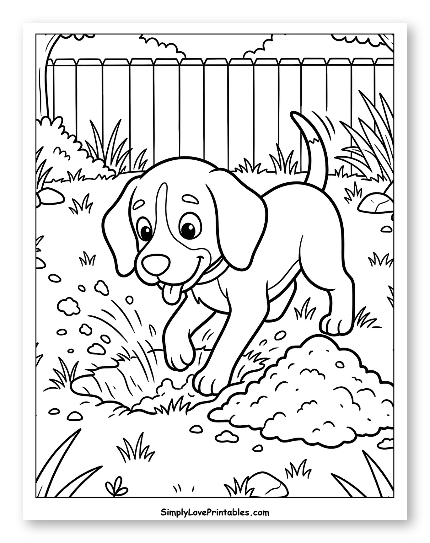 Playful Beagle Puppy Digging a Hole