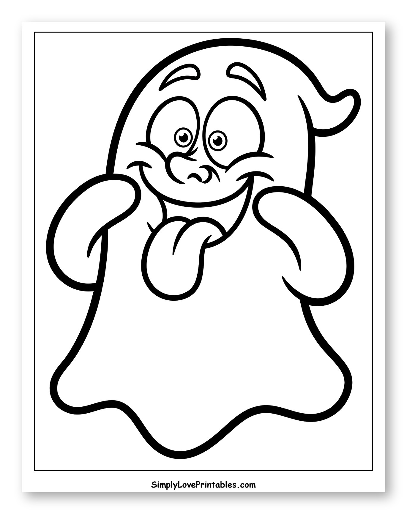 Playful Cartoon Ghost Sticking Tongue Out