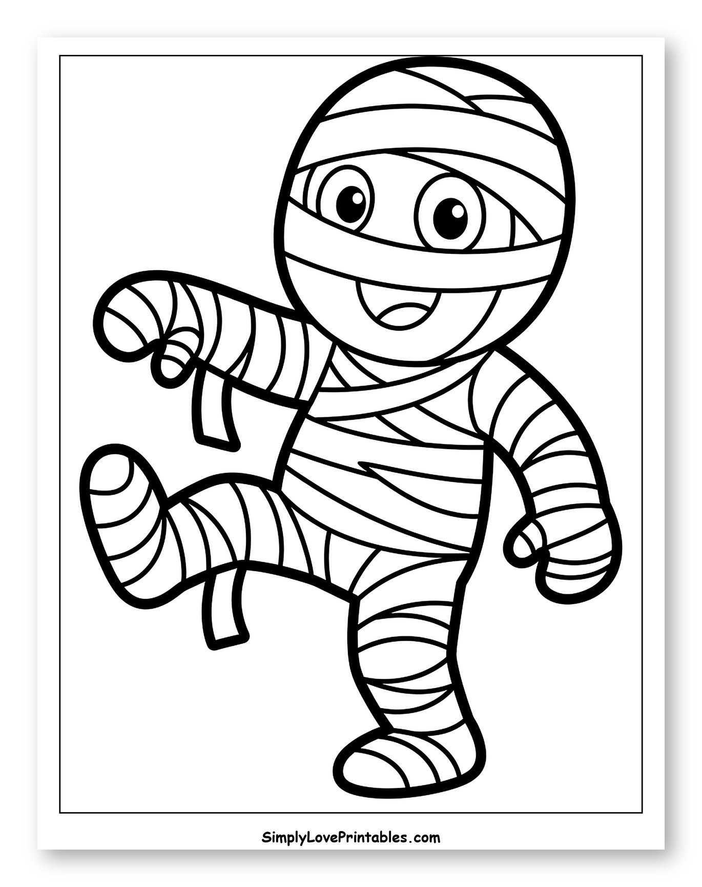 Playful Cartoon Mummy Walking Happily